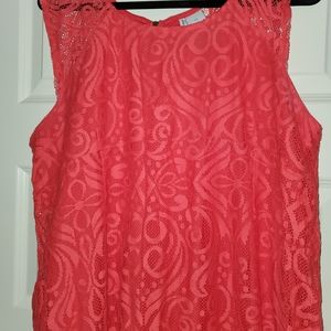 Planet Motherhood Coral Lace Dress 3X Like New